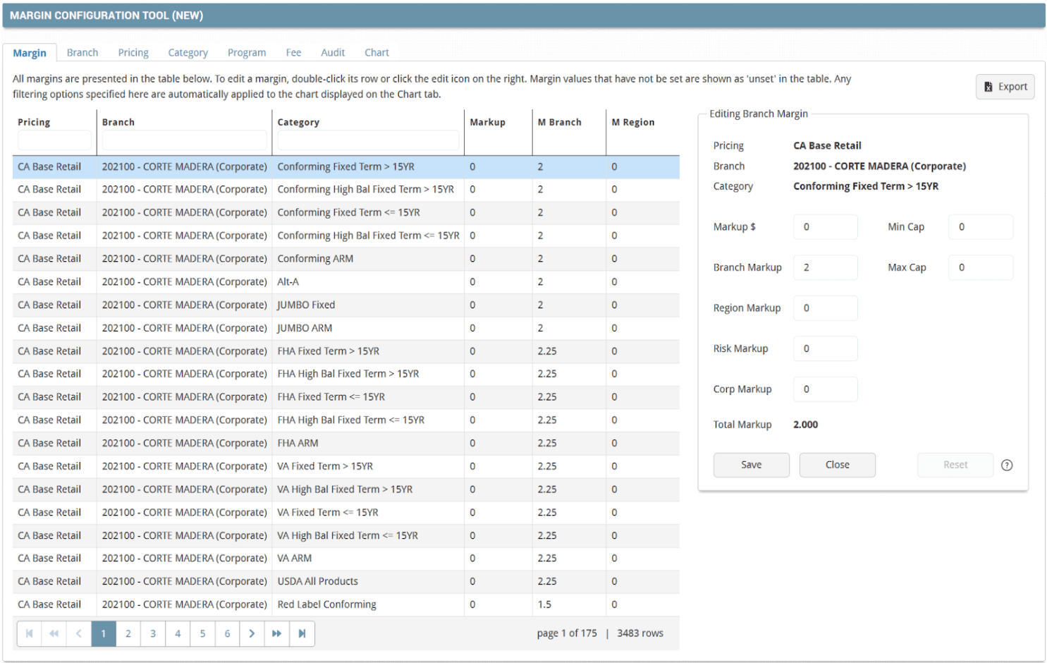 Margin Configuration